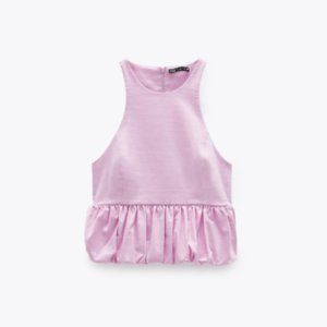 Zara RUFFLED HALTER TOP